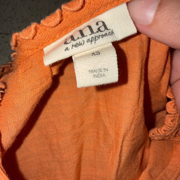 a.n.a Women's Orange Blouse with Eyelet Details - Picture 3 of 3